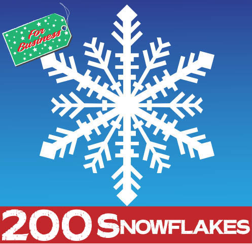 200 Large Snowflake Window Stickers Clings - 300mm