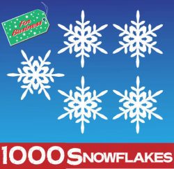 1000 Snowflakes Stickers Clings at 50mm