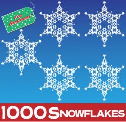 1000 Snowflakes Stickers Clings at 75mm