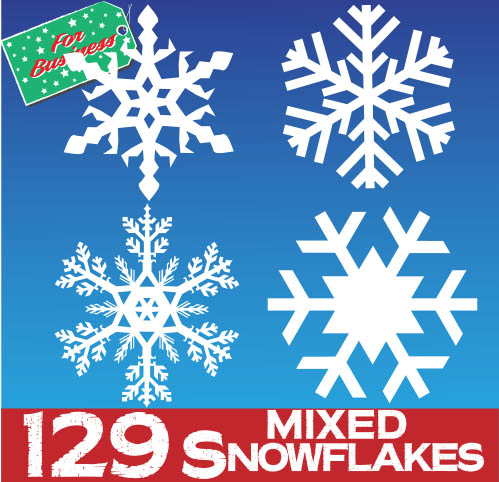 White Snowflake Bumper Pack 129 window Sticker Clings - Image 4