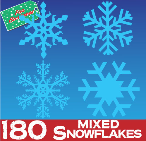 Baby BLUE Snowflake Bumper Pack - 180 window Sticker Clings