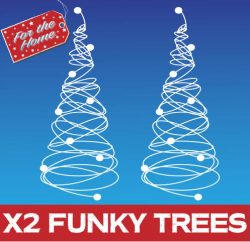 Christmas Trees x2 plus Snowflake Window Sticker Clings