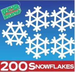 200 Snowflake Window Stickers Clings at 50mm