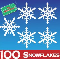 100 Snowflakes Window Stickers Clingsat 50mm