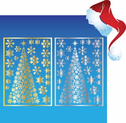 Christmas Tree Window Clings - Gold & Silver - Image 2