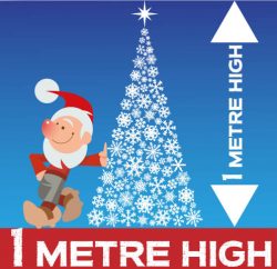 1 metre high Christmas Tree Window Decoration