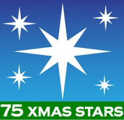 Christmas Star Car Stickers - White EXTERNAL