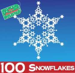 100 Snowflake Large Christmas Window Stickers 150mm