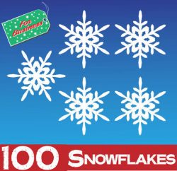 100 Snowflakes Window Stickers Clingsat 75mm