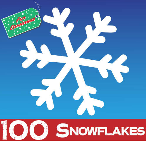 100 Large Snowflake Window Stickers Clings - 300mm