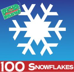 100 Large Snowflake Window Stickers Clings - 300mm
