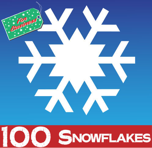 100 Large Snowflake Window Stickers Clings - 300mm