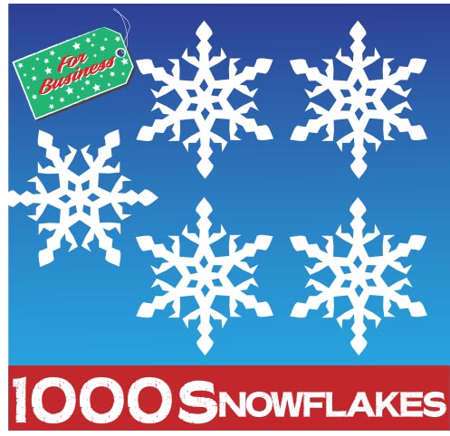 1000 Snowflakes Stickers Clings at 50mm