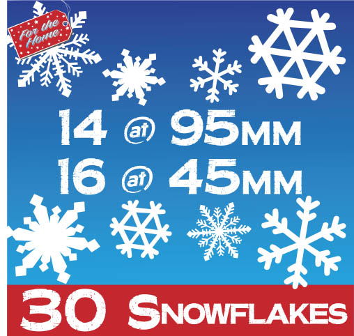 Snowflake Window Sticker Clings- 30 VARIOUS SIZES - Image 2