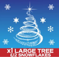 1x Starry Tree Window Decorations Large