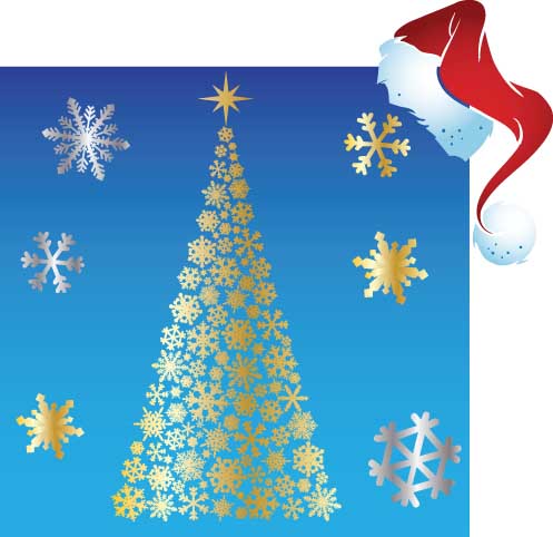 Christmas Tree Window Clings - Gold & Silver