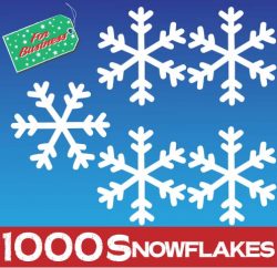 1000 Snowflakes Stickers Clings at 75mm