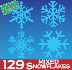 Baby BLUE Snowflake Bumper Pack - 129 window Sticker Clings