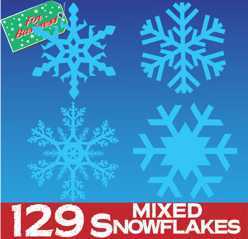 Baby BLUE Snowflake Bumper Pack - 129 window Sticker Clings