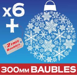 New Snowflake Baubles 300mm Window Sticker Clings
