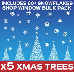 x5 Christmas Tree Shop Window Decoration Bulk Pack