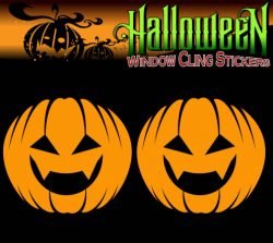 x8 Halloween Orange Pumpkin Window Clings x 150mm