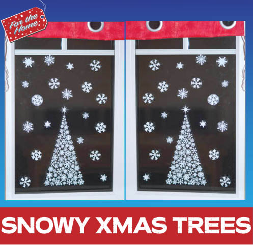 Christmas Tree Window Sticker Clings - White - Image 2