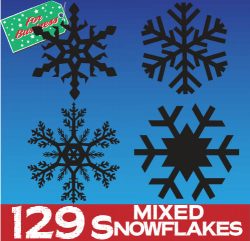 BLACK Snowflake Bumper Pack - 129 window Sticker Clings
