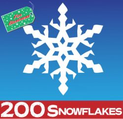 200 Snowflake Window Stickers Clings - 150mm