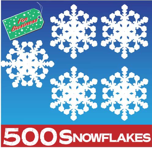 500 Snowflake Window Stickers Clings at 50mm
