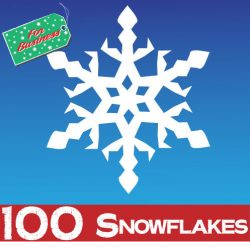 100 Large Snowflake Window Stickers Clings - 300mm