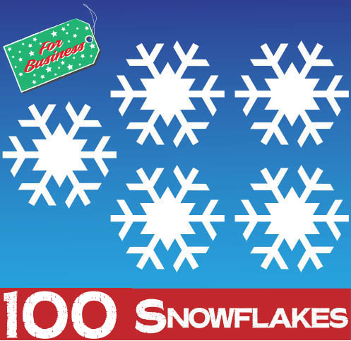 100 Snowflakes Window Stickers Clingsat 50mm