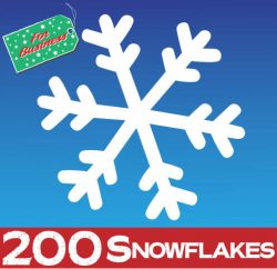 200 Large Snowflake Window Stickers Clings - 300mm