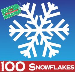 100 Large Snowflake Window Stickers Clings - 300mm
