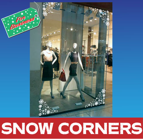 Shop Window Corners - Snowflake Stickers Clings - LARGE - Image 3