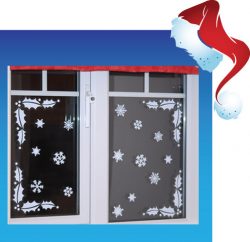 Holly Christmas corner Window Stickers