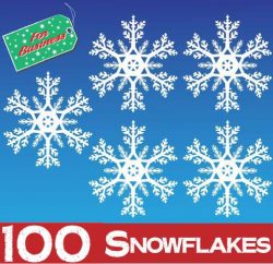 100 Snowflakes Window Stickers Clingsat 75mm