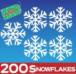 200 Snowflake Window Stickers Clings at 75mm