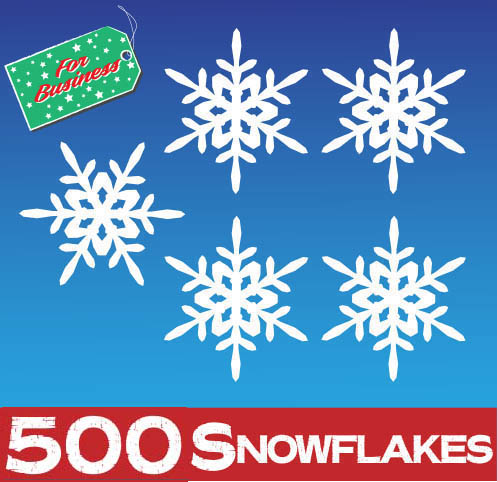 500 Snowflake Window Stickers Clings at 50mm