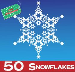 50 Snowflake Shop Window Stickers Clings - 150mm