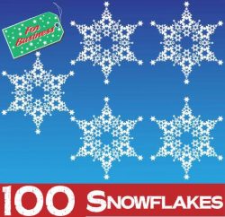 100 Snowflakes Window Stickers Clingsat 75mm