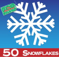 50 Snowflake Window Stickers Clings- 150mm