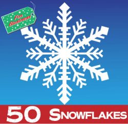 50 Large Snowflake Window Stickers Clings - 300mm