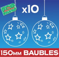 Star Baubles 150mm 10 pack Window Sticker Clings