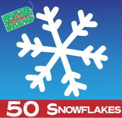 50 Large Snowflake Window Stickers Clings - 300mm