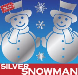 SILVER Snowman Window Sticker Clings