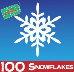 100 Large Snowflake Window Stickers Clings - 300mm