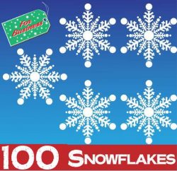 100 Snowflakes Window Stickers Clingsat 50mm