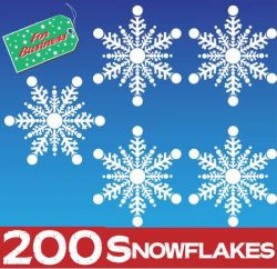 200 Snowflake Window Stickers Clings at 75mm
