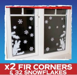 Christmas Tree Corner Window Decorations - White